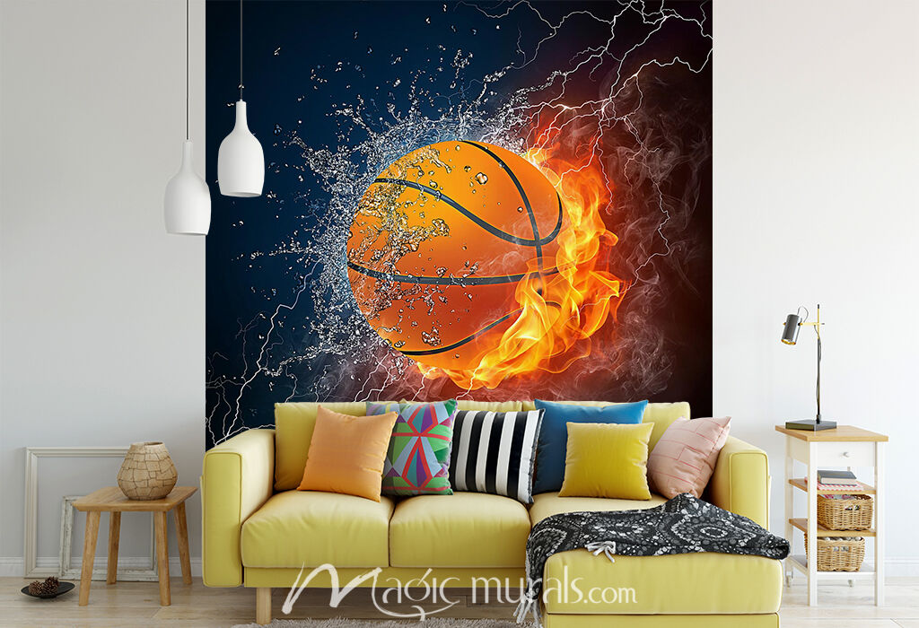 Fire And Ice Basketball Wallpaper Mural By Magic Murals