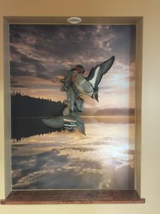 Batesville Dental Duck Carving Backdrop - Dreamy Sunrise over Newcomb Lake Mural by Magic Murals