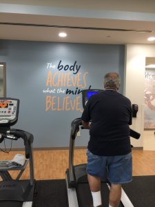 Motivational messages at Johnston Health's Cardiopulmonary Rehabilitation center get patients to walk that extra mile toward better health. Photo by MagicMurals.com