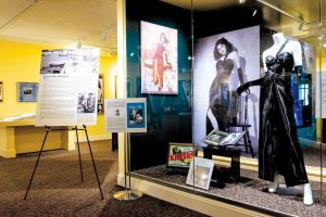 Photo backdrops for "The Killers" fashion display at the Ava Gardner Museum.