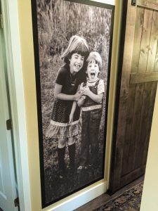 Wallpaper murals can go anywhere. These kids love hanging on grandma's door.