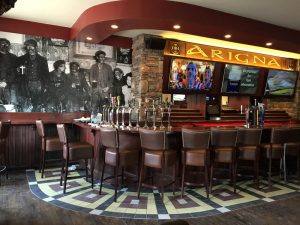 This wall mural of vintage miners really puts the coal in the Arigna Irish Pub and Coal Fire Kitchen in Pawtucket, RI.