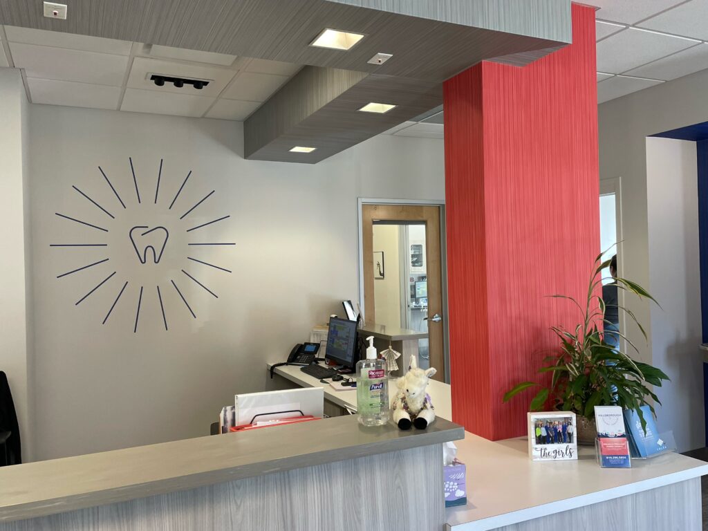 Contour Cut Reception Wall at Hillsborough Pediatric Dentistry