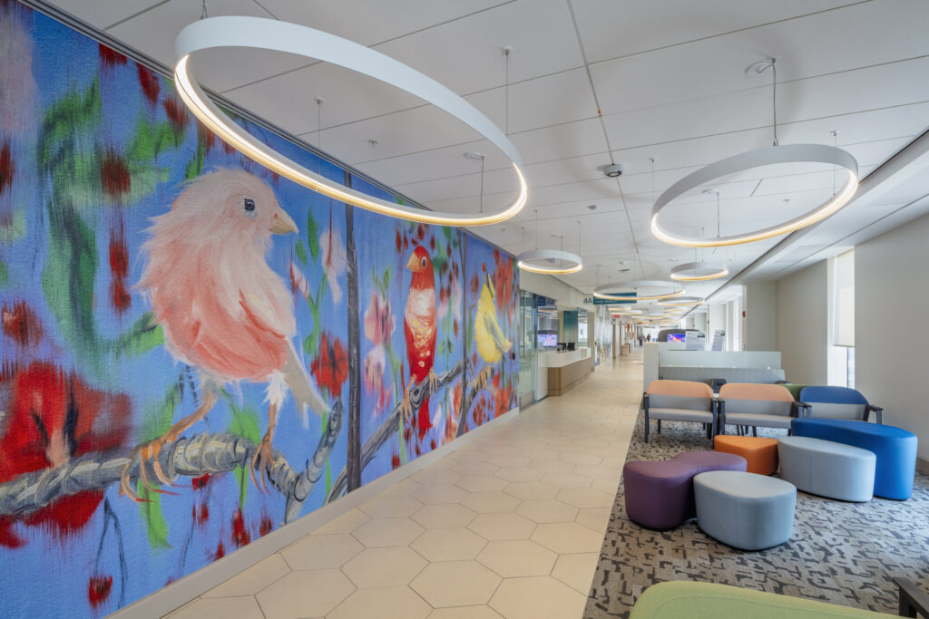 Craven’s work faces the reception and waiting area at Nappi Wellness Institute, which receives approximately 54,000 annual visits.