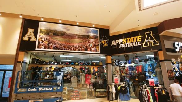 App State attracts more visitors to their campus store with this striking mural.