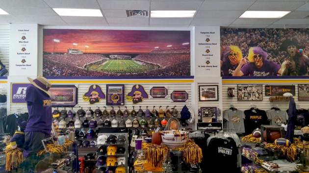 The ECU Pirates use similar tactics to engage guests of their store.