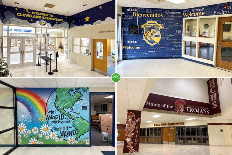 School Lobby and Entryway Murals Are a Cost-Effective Way to Make Your School More Welcoming and Build the Sense of Community Essential to Student Success