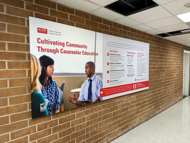 NC State commissioned Magic Murals to create and install artwork that promotes degree programs such as Counselor Education.