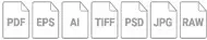 acceptable file formats via Custom Uploader Tool are AI, EPS, PDF, TIF, PSD, JPG, RAW