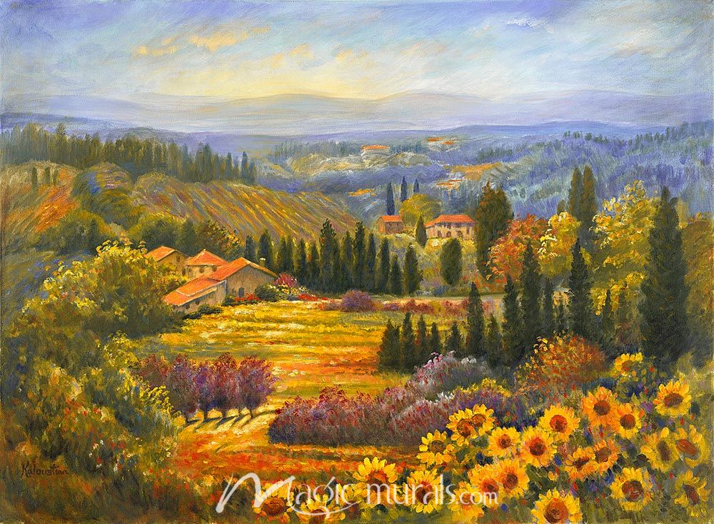 Countryside deals Sunflower Painting