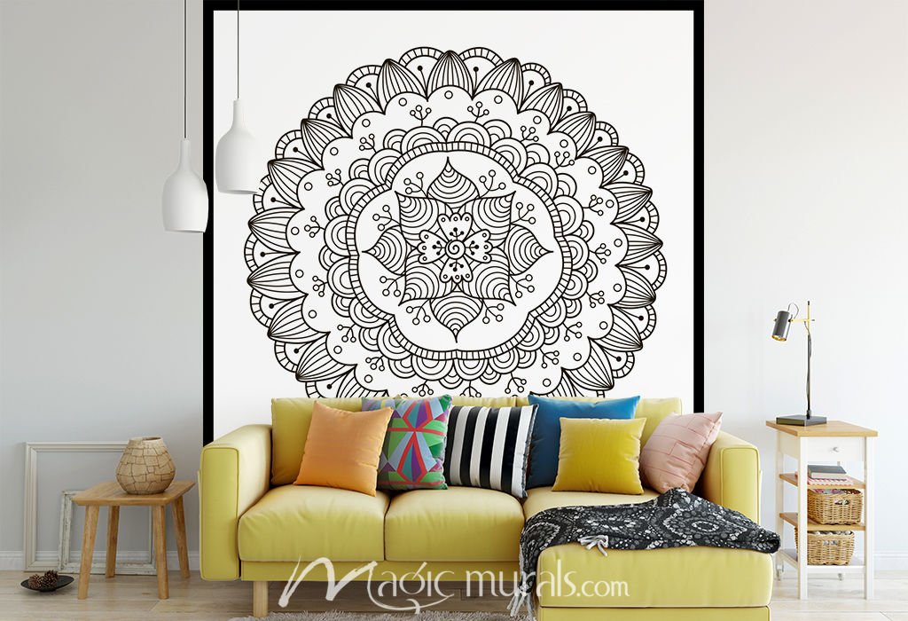 Floral Mandala 2 Coloring Mural By Magic Murals