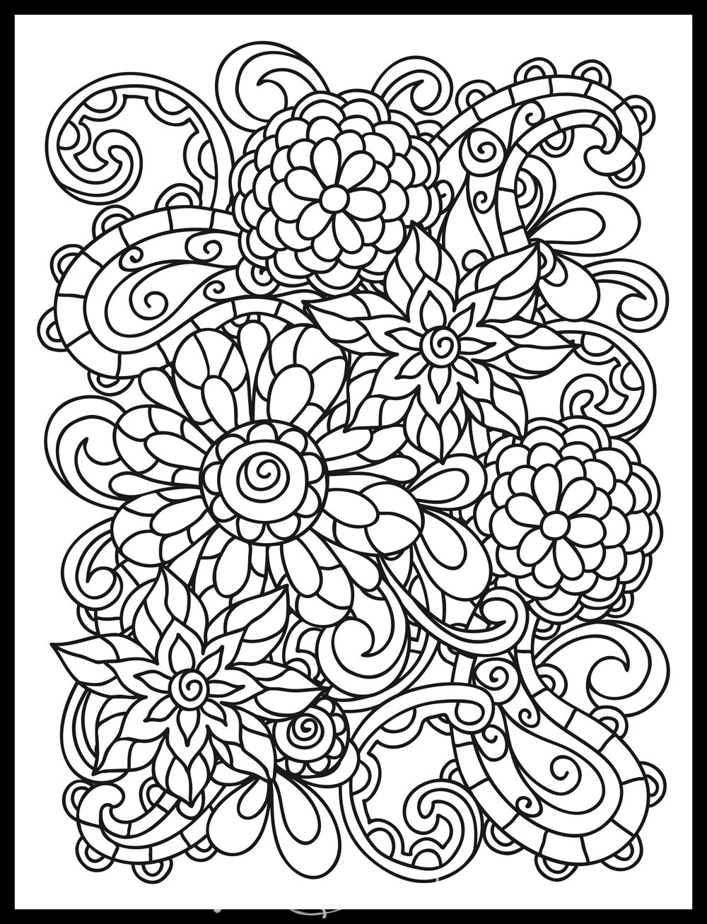 Coloring Flowers ColorMe Wall Mural Coloring Mural