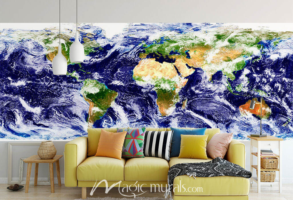 World Map Wallpaper Wall Mural by Magic Murals