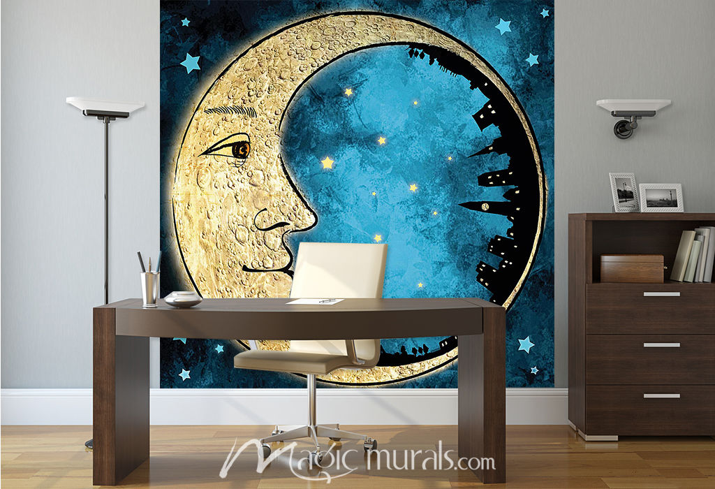 New York City Moon Wallpaper Wall Mural by Magic Murals