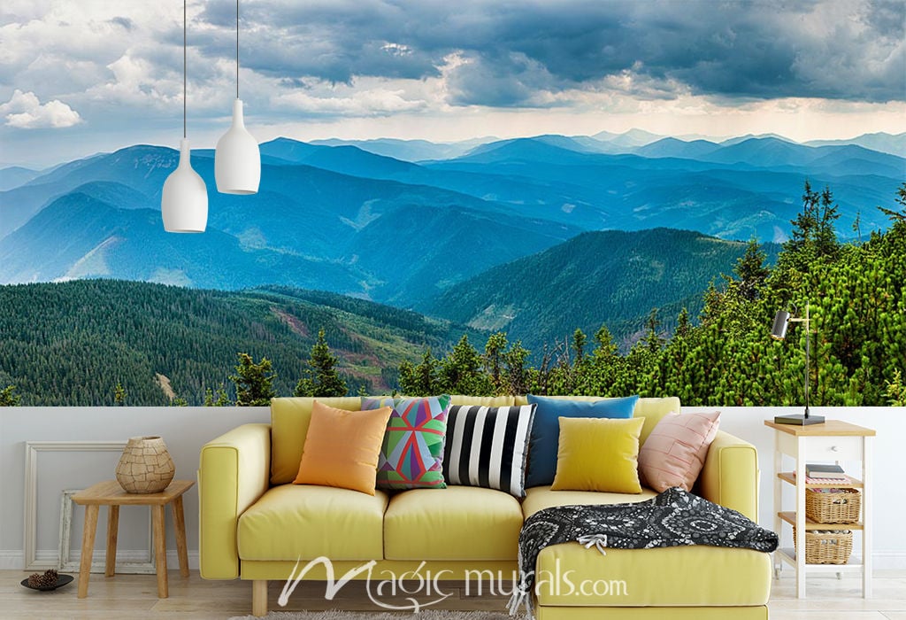 Blue Smoky Mountains Wallpaper Mural by Magic Murals