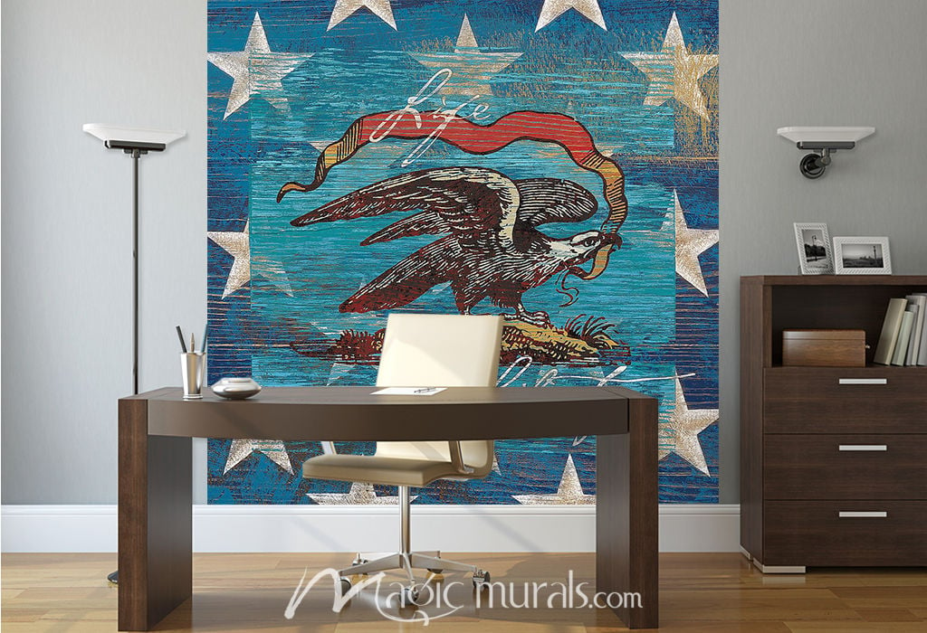 Eagle 1 Stars Wallpaper Wall Mural by Magic Murals