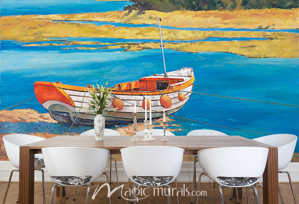 Fishing Boat Wallpaper Wall Mural by Magic Murals