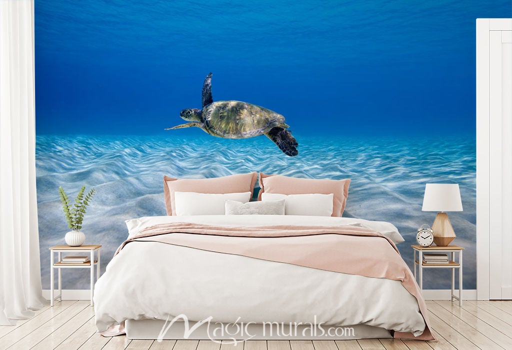 Turtle Flight Standard Wallpaper Mural by Magic Murals