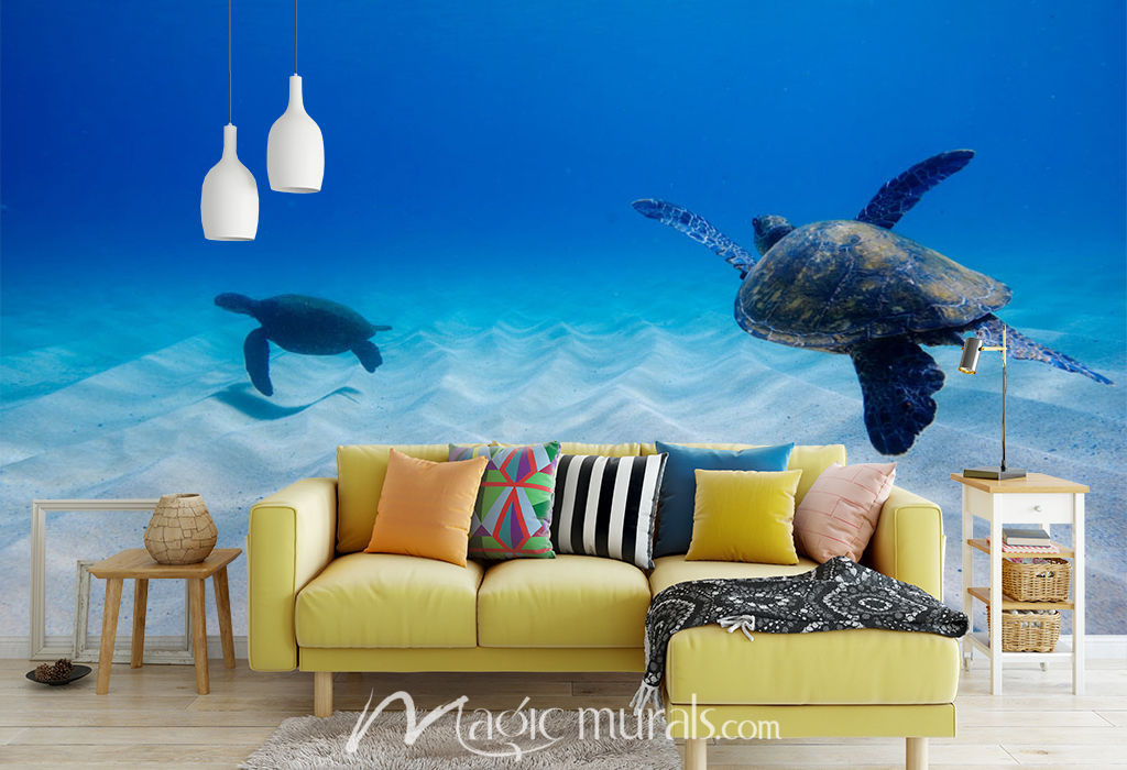 Turtle Pair Wallpaper Wall Mural by Magic Murals