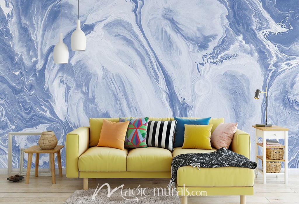 Blue Gray Mixology Wallpaper Wall Mural by Magic Murals