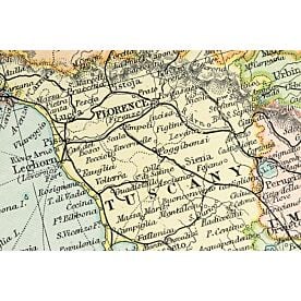 Vintage Map of Italy Wallpaper Wall Mural