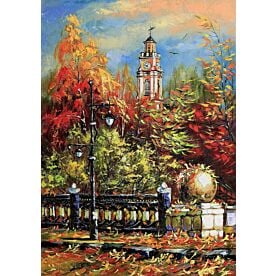 Town Hall Tower in Autumn Wallpaper Wall Mural