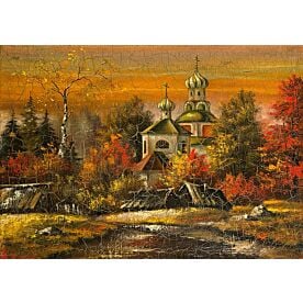 Christian Church with Minaret Wallpaper Wall Mural