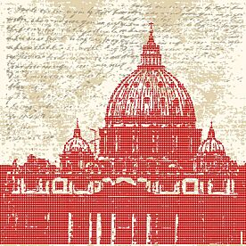 Basilica in Red Wallpaper Wall Mural