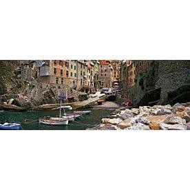 Riomaggiore Harbor Wallpaper Wall Mural