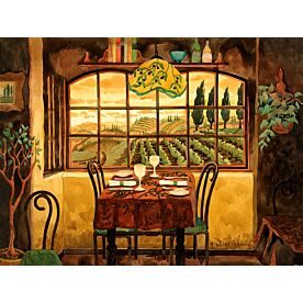 Romantic Dinner in Tuscany Wallpaper Wall Mural