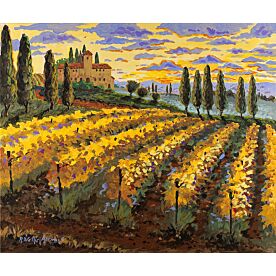 Sunset on the Vineyard Wallpaper Wall Mural