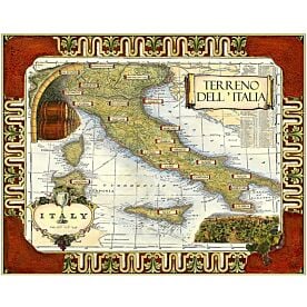 Wine Map of Italy on CGP Wallpaper Wall Mural