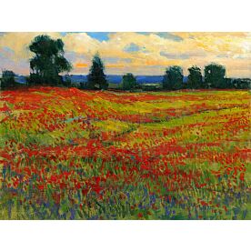 Red Field I Wallpaper Wall Mural