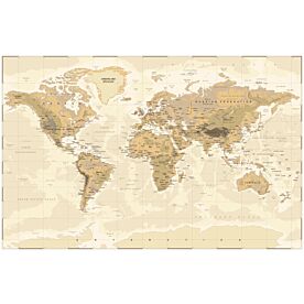 Vintage Looking Africa-Centered World Map IV Wallpaper Wall Mural