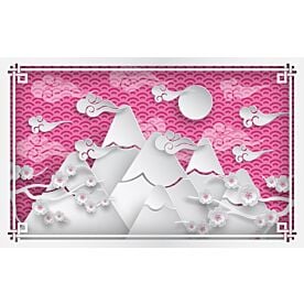 Chinese Paper Cut Out Mountain Wallpaper Wallpaper Wall Mural