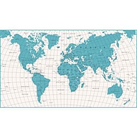 Africa-Centered Political World Map Wallpaper Wall Mural