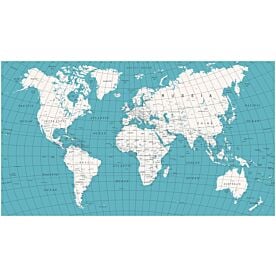 Africa-Centered World Map with Graticule Wallpaper Wall Mural