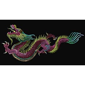 Embroidered Look Chinese Dragon Wallpaper Wall Mural