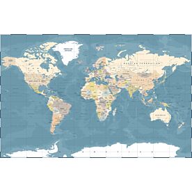 Africa-Centered Political World Map III Wallpaper Wall Mural