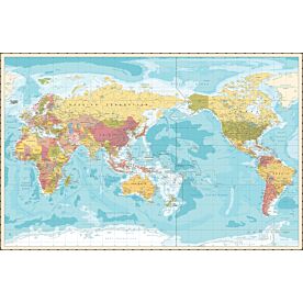 Africa-Centered Political World Map V Wallpaper Wall Mural