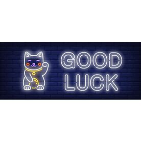 Maneki Neko Good Luck Neon Wallpaper Wall Mural