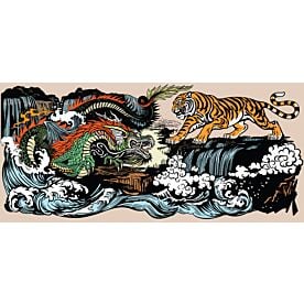 Asian Dragon v Tiger Wallpaper Wall Mural