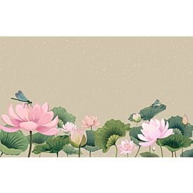 Lotus Flower and Dragonflies 2563 Wallpaper Wall Mural