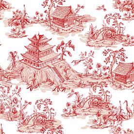 Vintage Asian Aesthetic Tiger Pattern 9159 Wallpaper Wall Mural