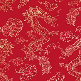 Chinese Golden Festival Dragon Wallpaper Wall Mural