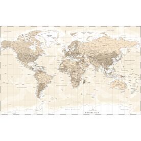 Retro-Colored Africa-Centered World Map Wallpaper Wall Mural