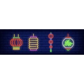 Chinese Lanterns Neon 6406 Wallpaper Wall Mural