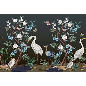 Herons and Peonies 3481 Wallpaper Wall Mural