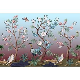 Herons and Peonies 5927 Wallpaper Wall Mural