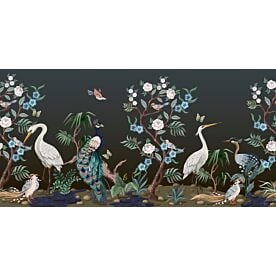 Herons and Peacock Floral 7217 Wallpaper Wall Mural